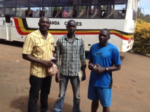 U-17 technical team L-R Manager Nsubuga Herbert, Peter Onen and Matia Lule