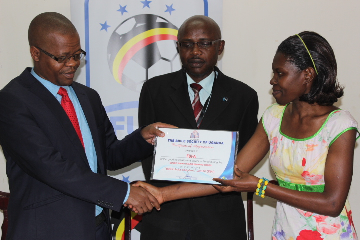 The Bible society of Uganda recognizes FUFA
