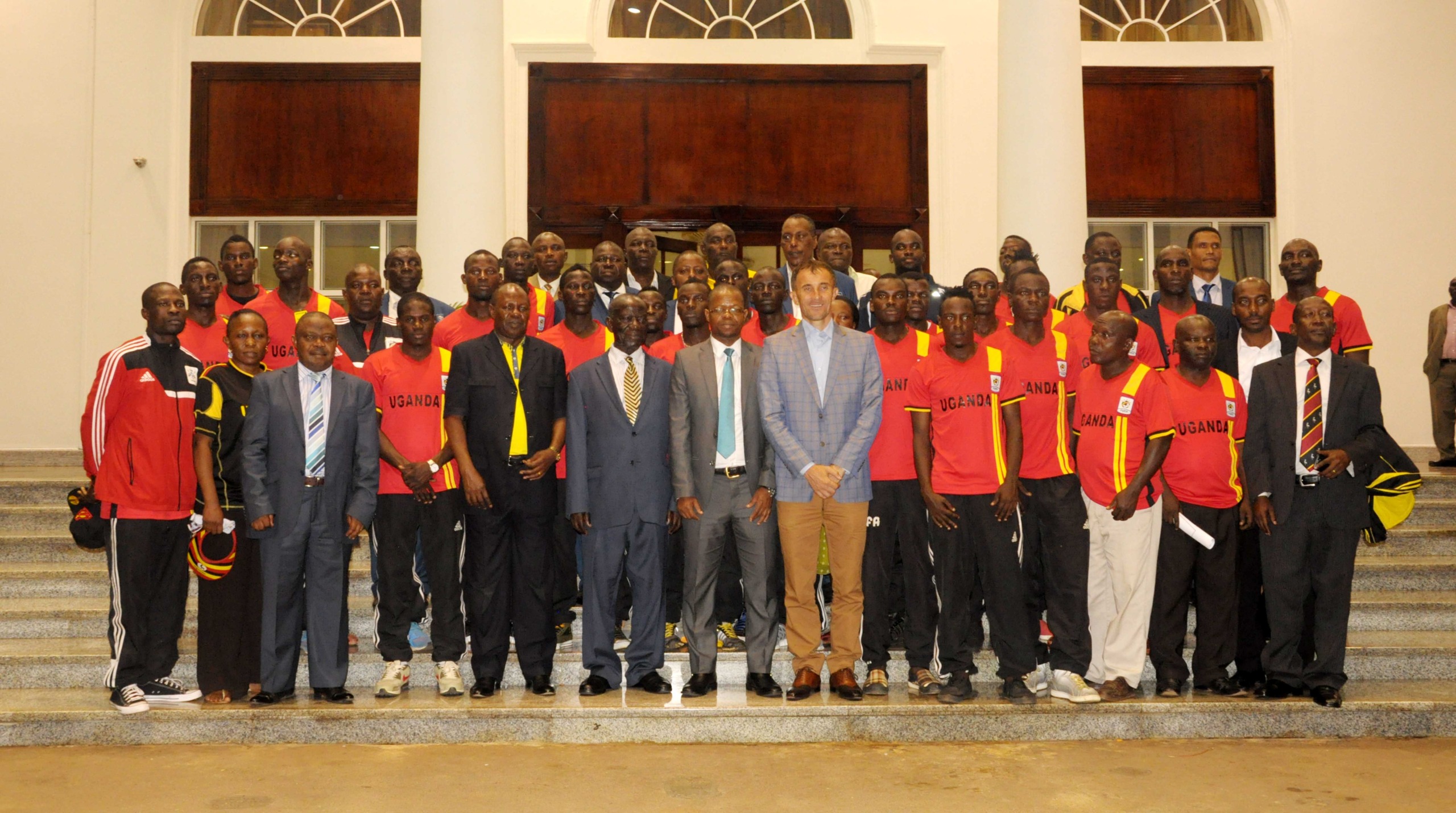 Uganda Cranes hosted for dinner at State House, Entebbe