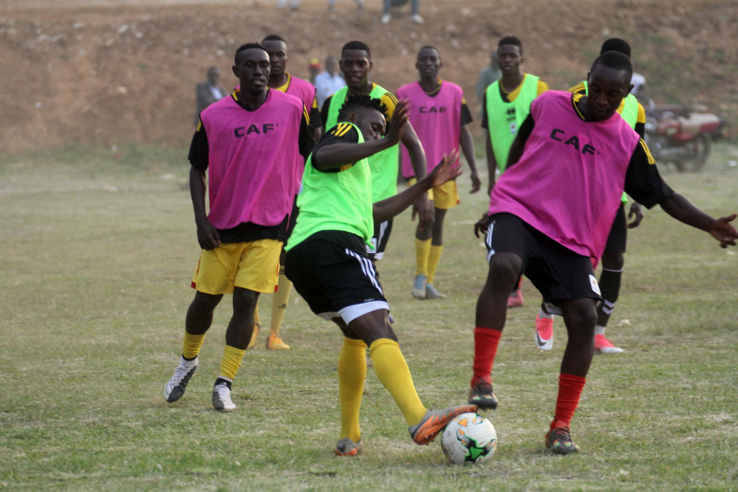 A mammoth crowd watch the Uganda Cranes last training session at the Buhinga Stadium in Fort Portal
