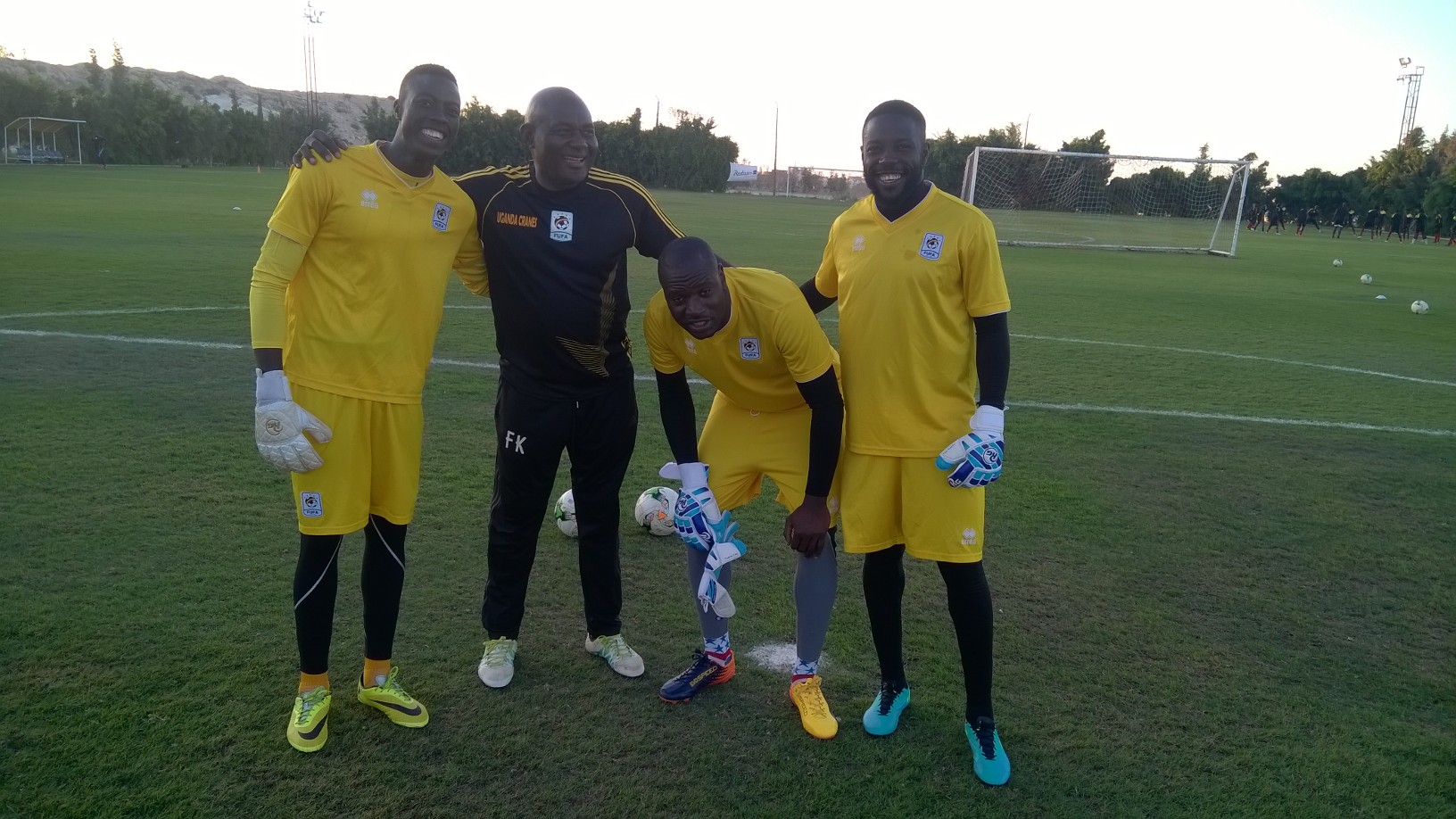 Uganda Cranes players enjoy training at Hotel sports facility in Alexandria