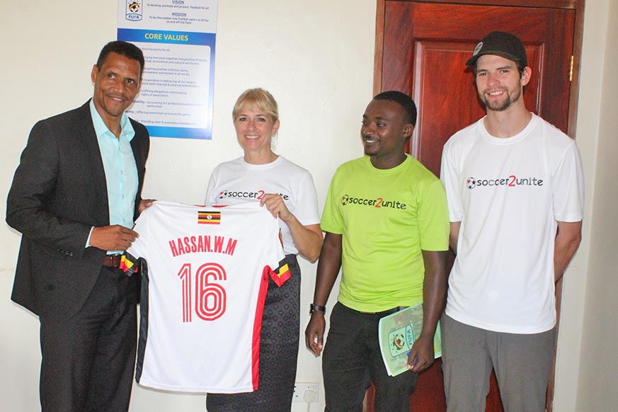 Soccer2Unite Founder Suzanne happy to meet FUFA