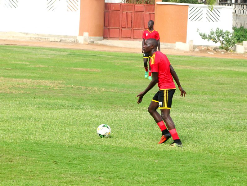 The Cubs Captain Kizito Mugweri Gavin takes charge of the ball during training at Boko Beach Veterans Ground Dar es Salaam, Tanzania