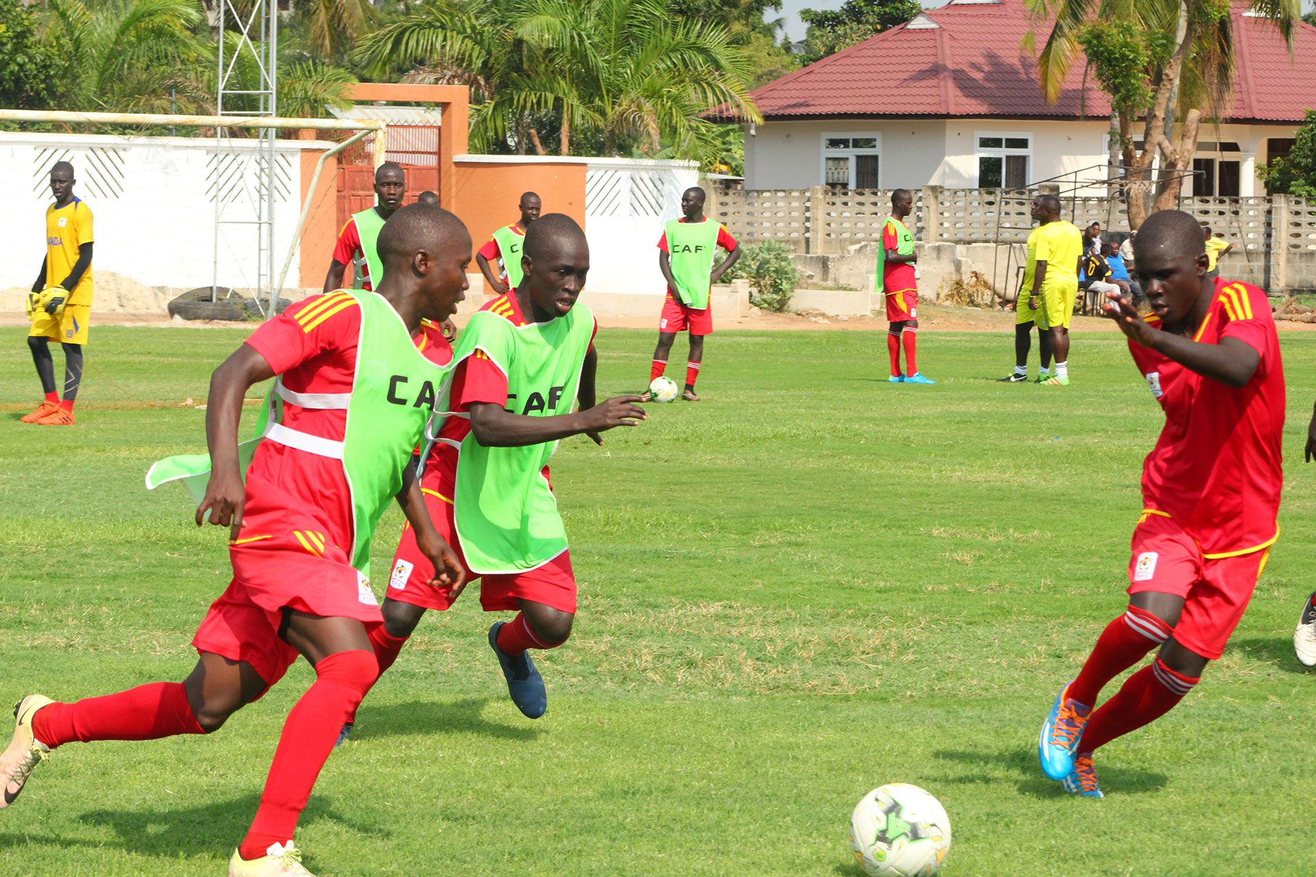 L-R; Kakaire Thomas, Mwaka Polycap and Ibrahim Juma at Boko Beach Veterans Ground in Dar es Salaam