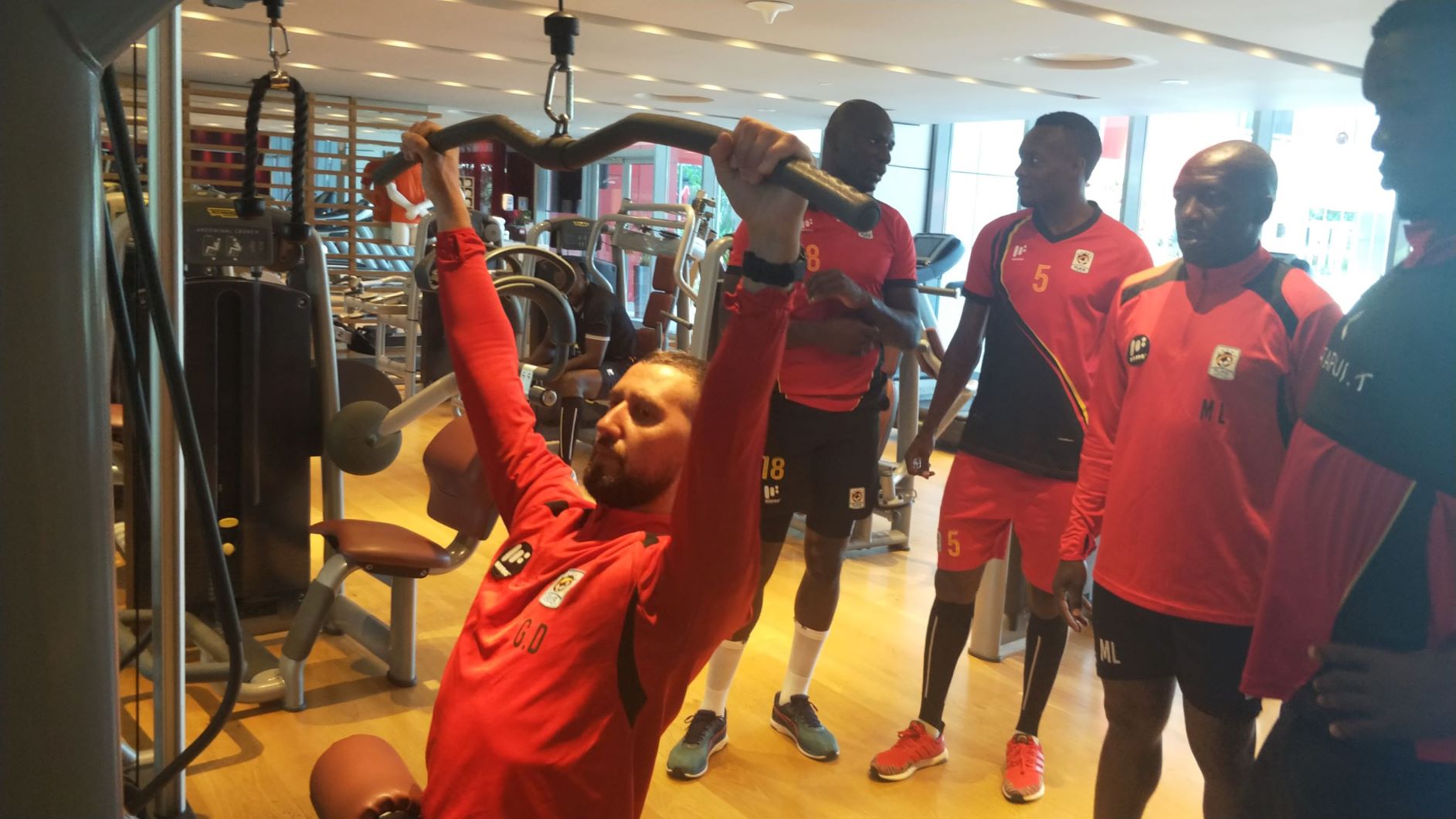 Uganda Cranes players hit the Gym in Abu Dhabi