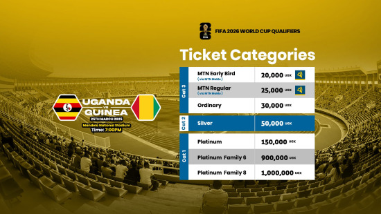 Uganda vs Guinea: Ticketing Information and Selling Centres