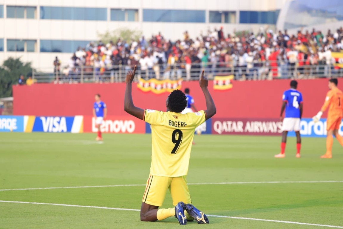 James Bogere celebrating at U-17 FIFA World Cup Qatar 2025