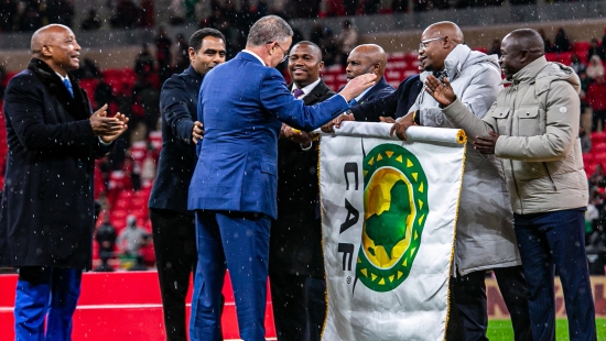 CAF flag handed over to AFCON 2027 PAMOJA hosts after the 2025 final in Morocco