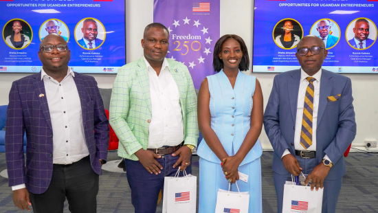 Ronnie Kalema and Sheba Ampaire speak at AFCON 2027 information session at American Centre Kampala