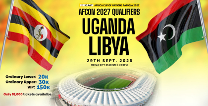 Ticket prices for Uganda vs Libya AFCON 2027 qualifier